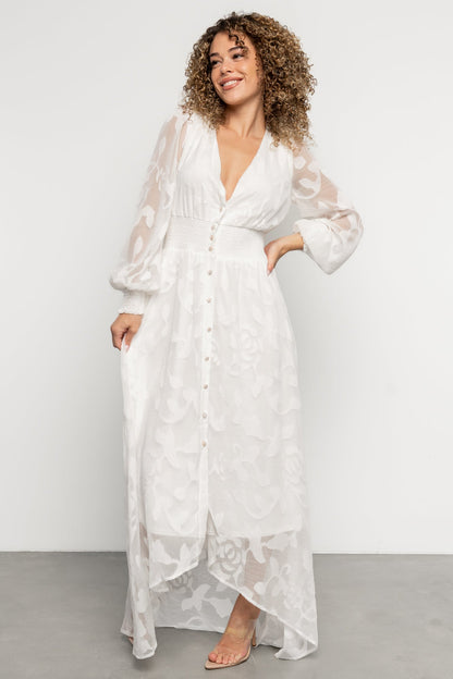 Daniella High Low Maxi Dress | White