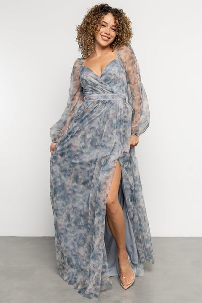 Katara Tulle Maxi Dress | Light Blue Floral