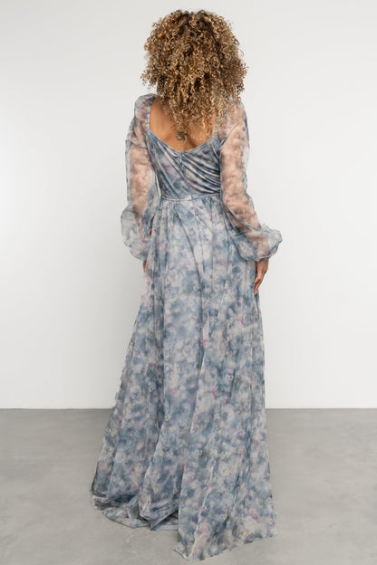 Katara Tulle Maxi Dress | Light Blue Floral