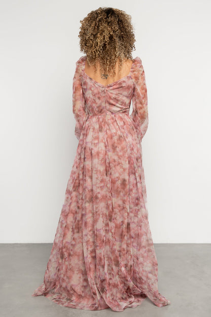 Katara Tulle Maxi Dress | Mauve Floral