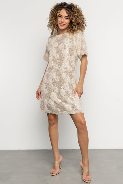 Rhea Sequin Short Dress | Ivory
