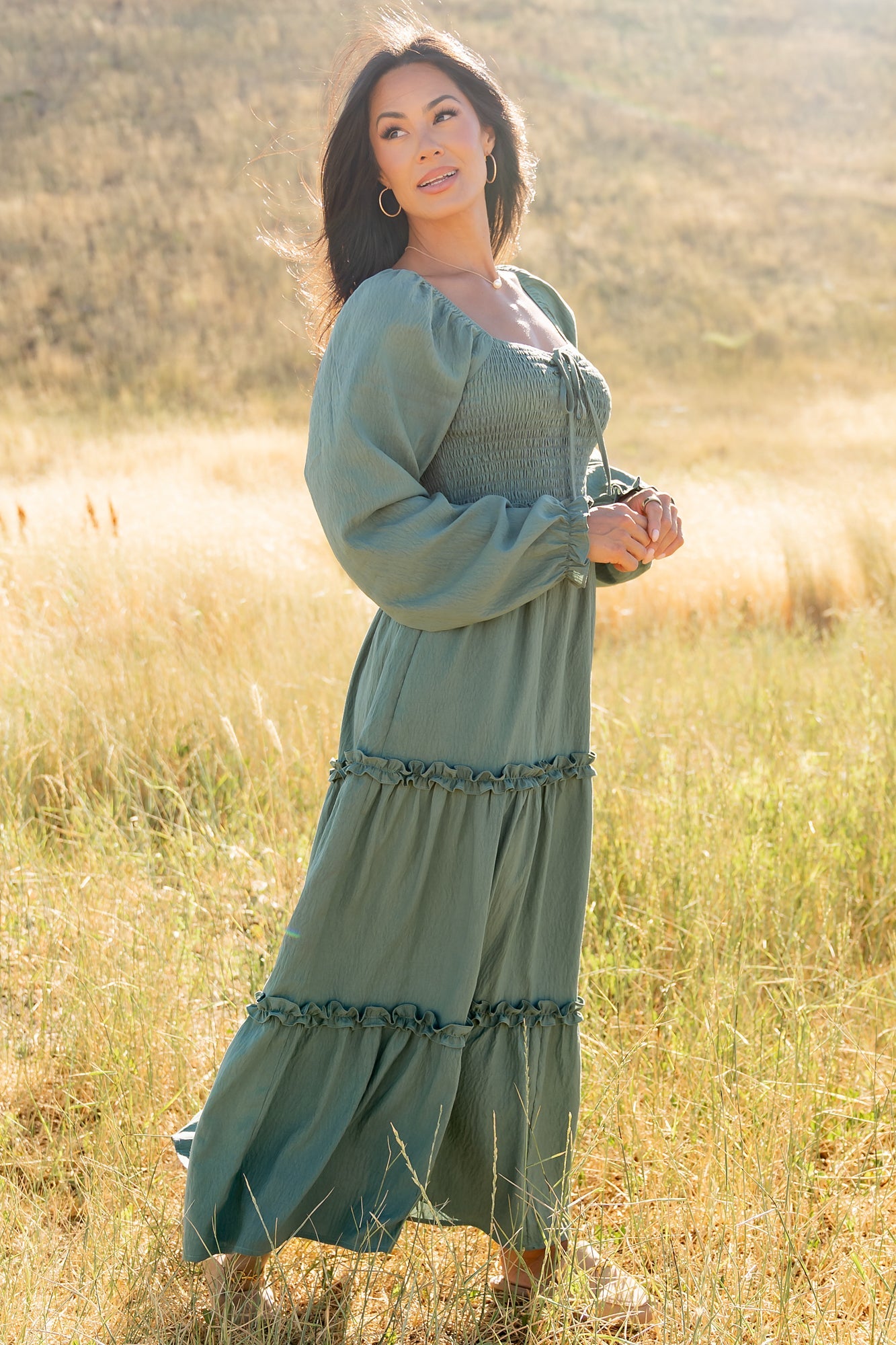 Britta Maxi Dress | Dark Sage