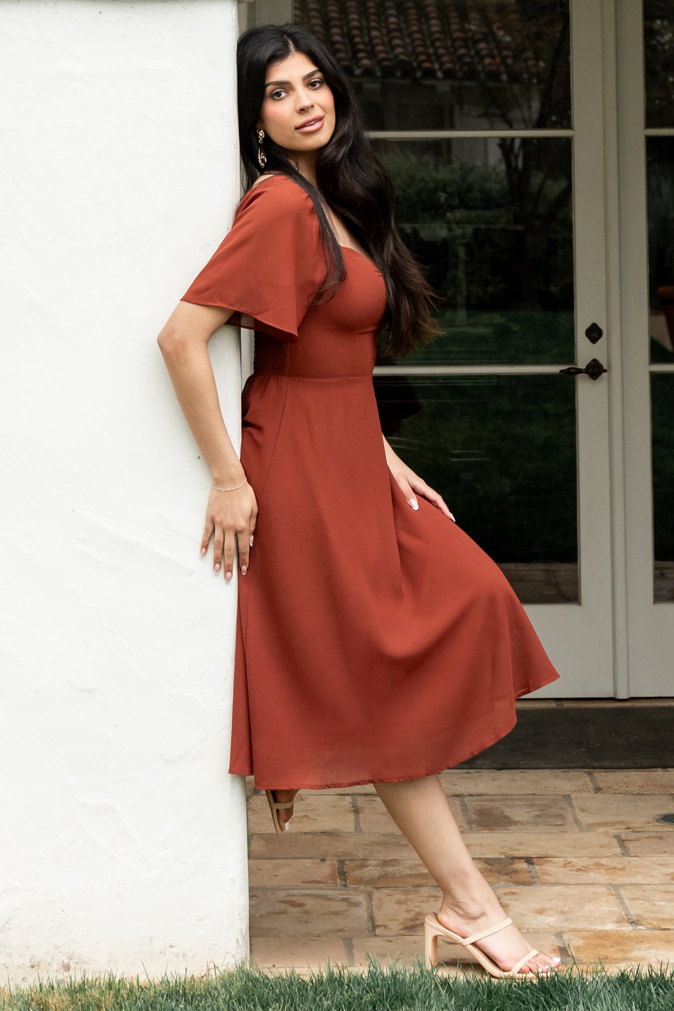 Colette Sweetheart Midi Dress | Cinnamon