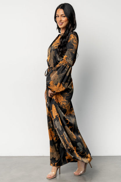 Helen Maxi Dress | Black + Gold