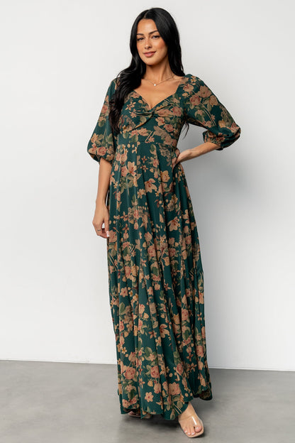 Liesel Maxi Dress | Green + Copper Floral