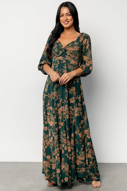Liesel Maxi Dress | Green + Copper Floral