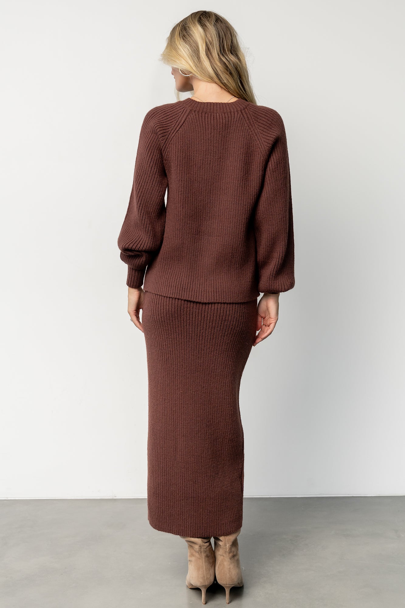 Blair Rib Knit Cardigan | Mahogany