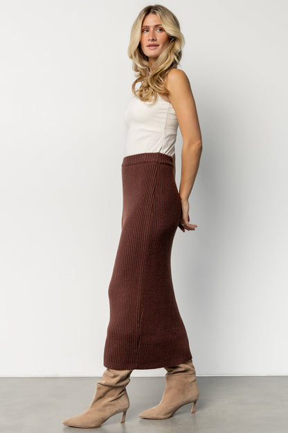 Blair Rib Knit Skirt | Mahogany