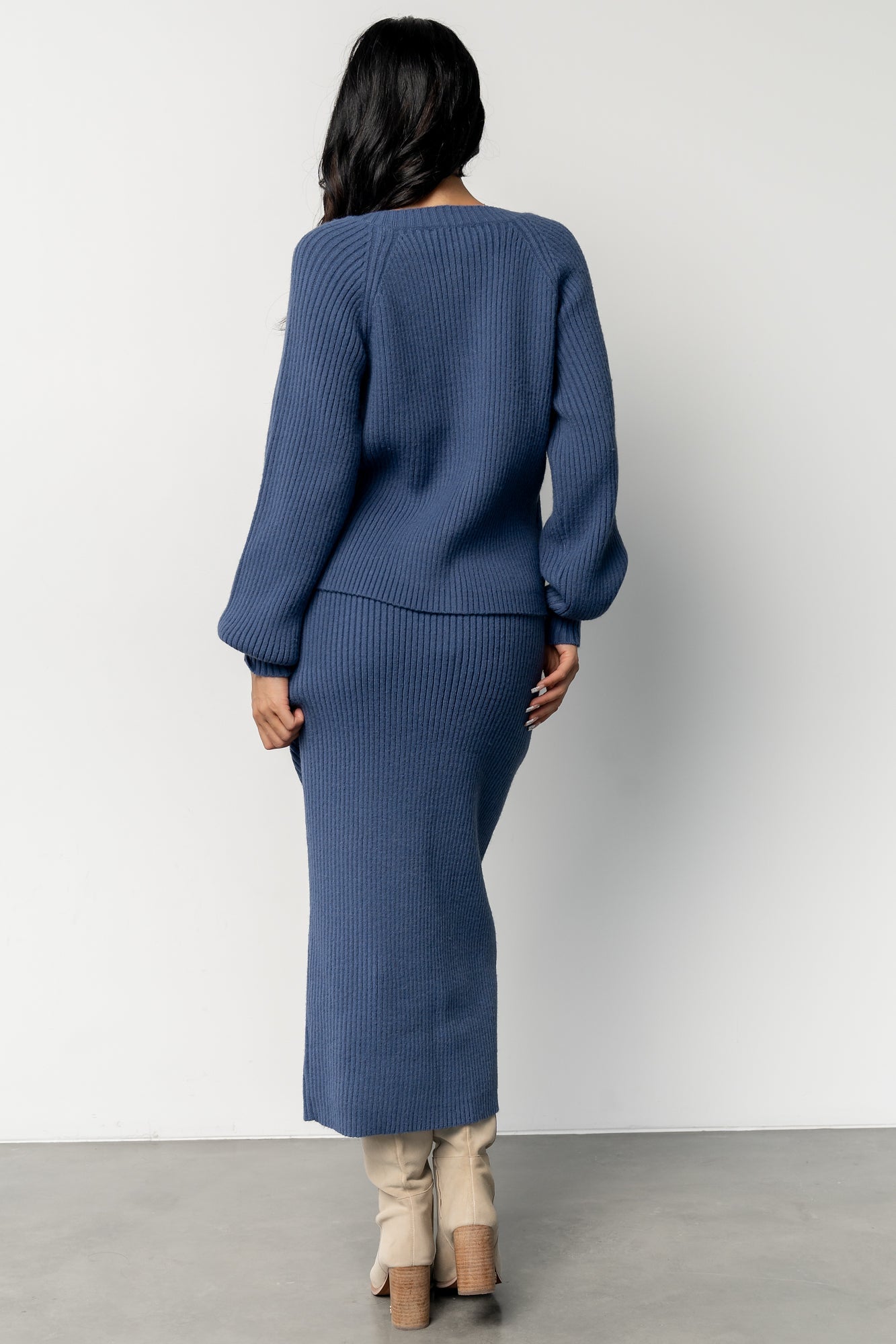 Blair Rib Knit Cardigan | Blue