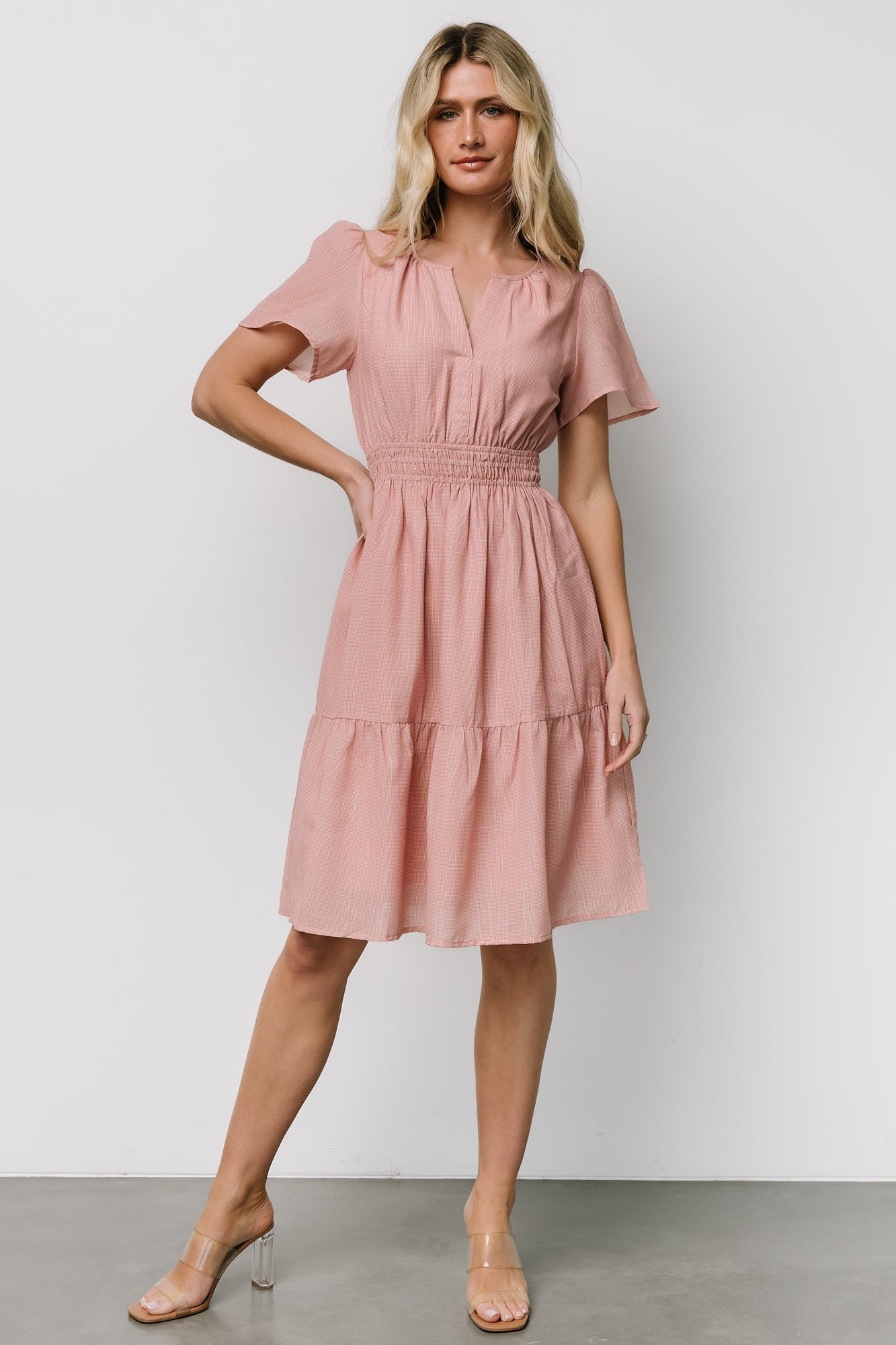 Dita Short Dress | Blush