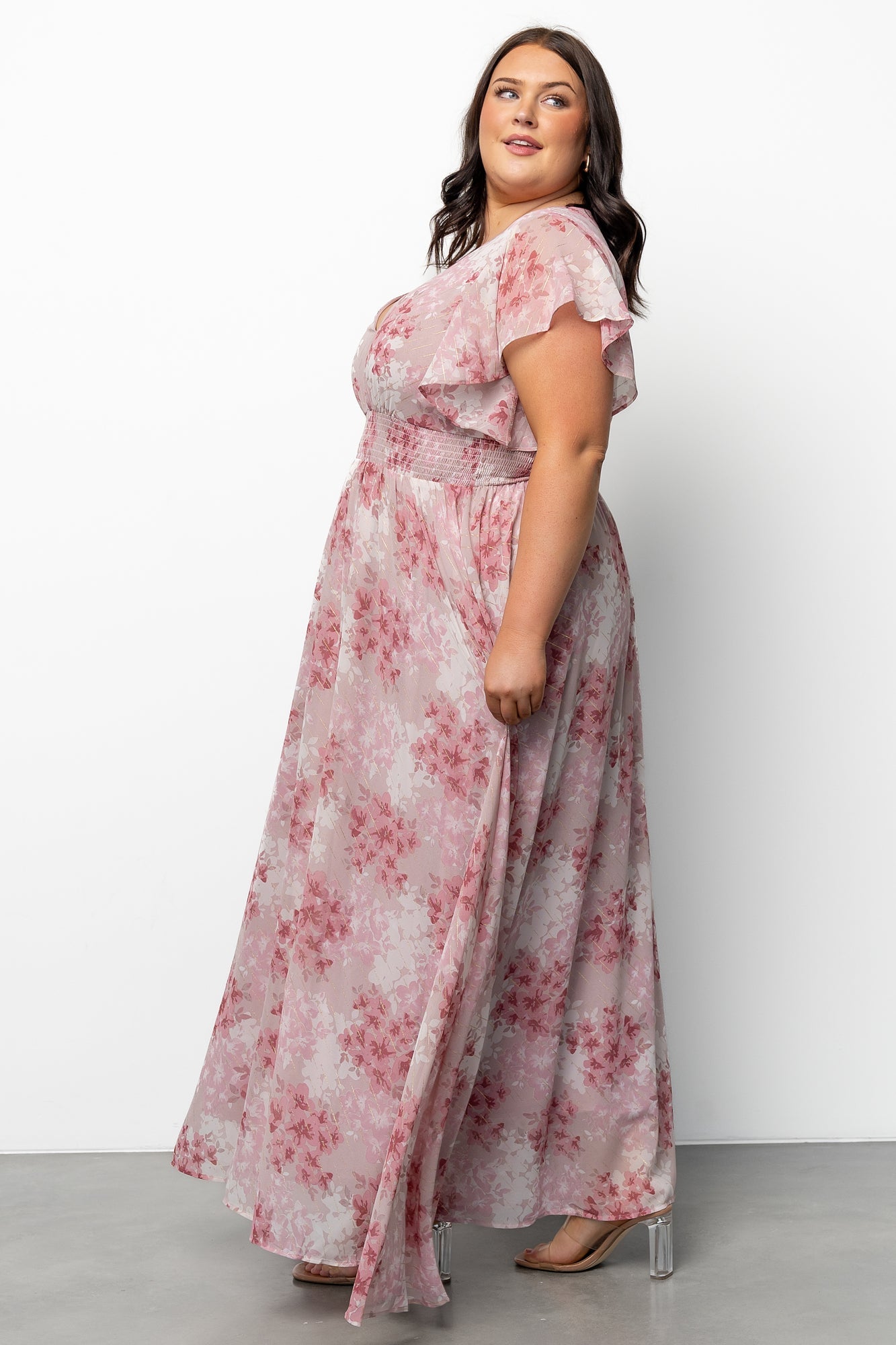 Lynlee Metallic Maxi Dress | Pink Multi