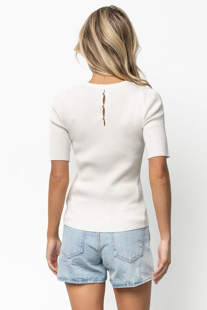 Chiara Ribbed Top | Ivory