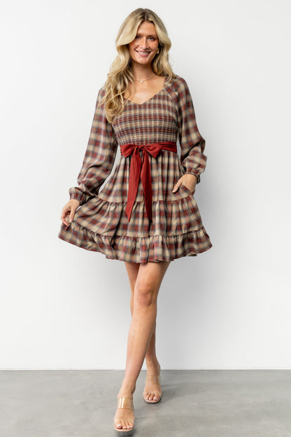 Stina Short Dress | Plaid Multi