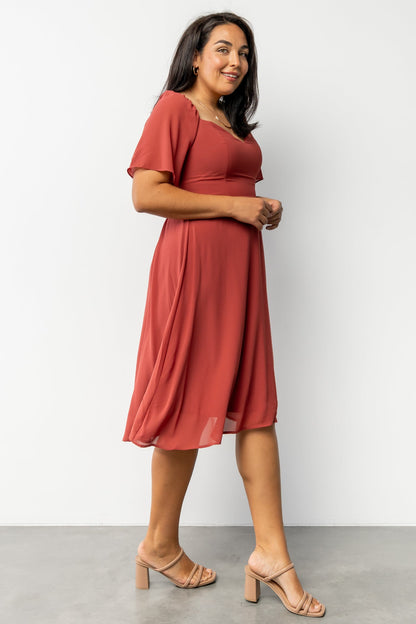 Colette Sweetheart Midi Dress | Terracotta