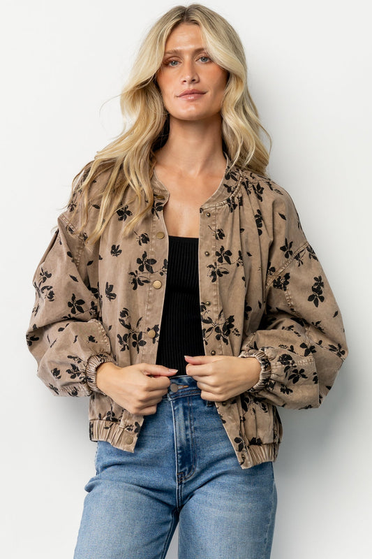 Gia Bomber Jacket | Brown Floral