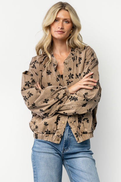 Gia Bomber Jacket | Brown Floral
