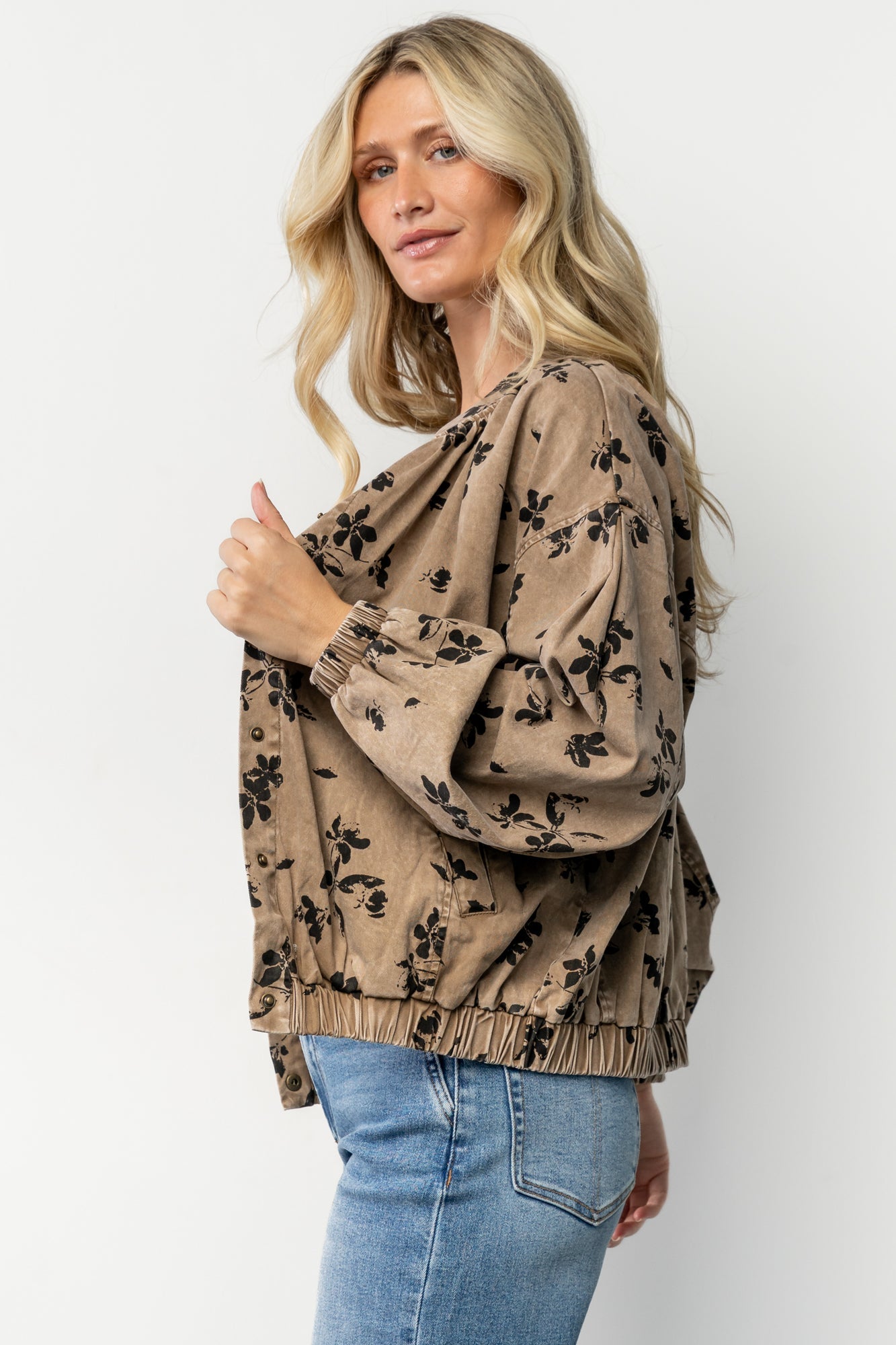 Gia Bomber Jacket | Brown Floral