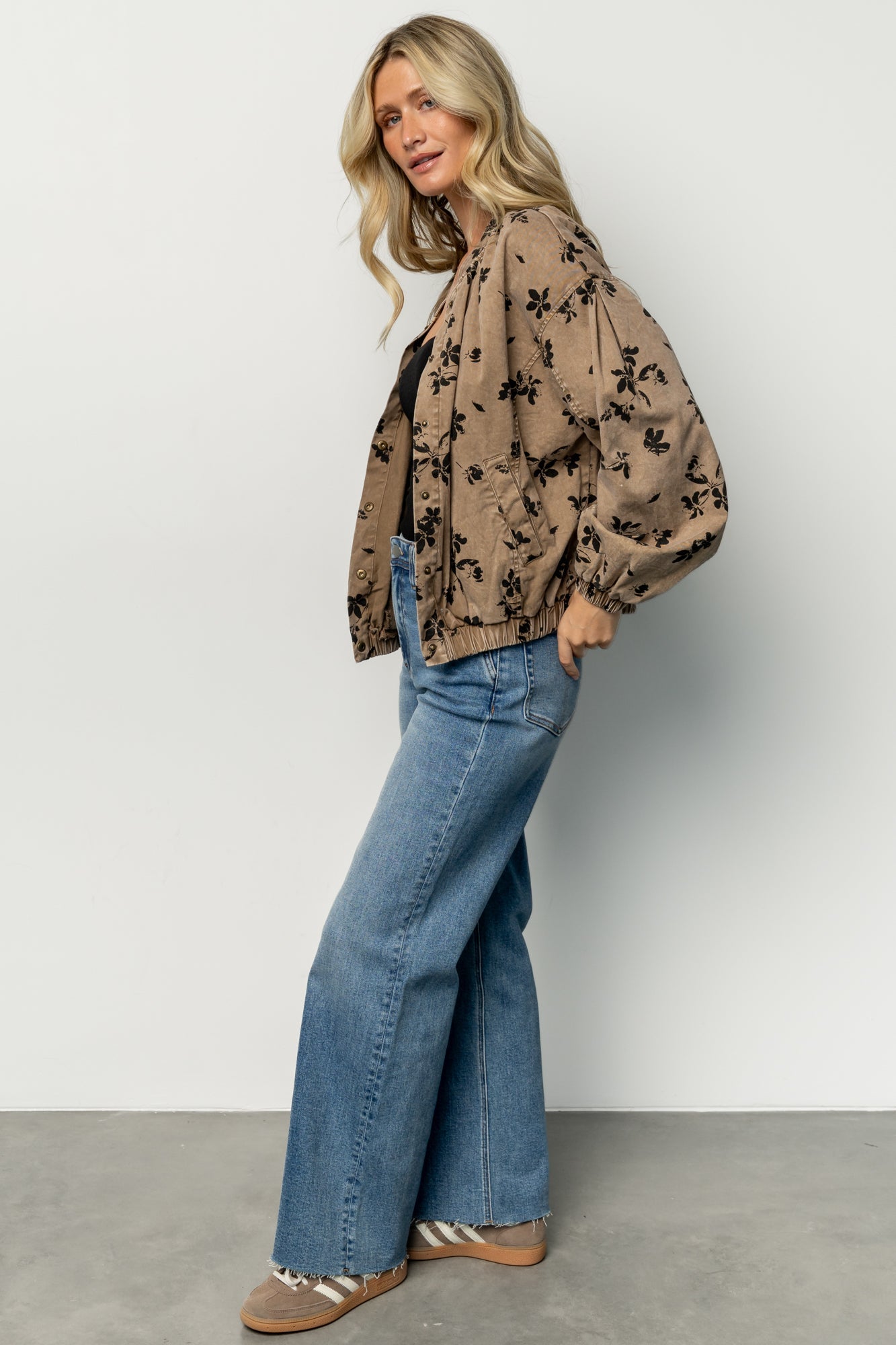 Gia Bomber Jacket | Brown Floral
