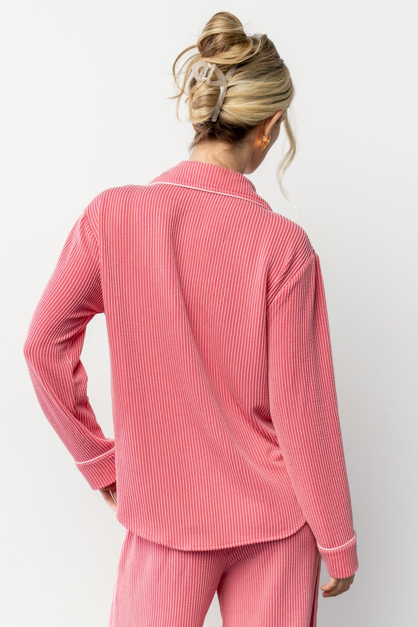 Eloise Ribbed Pajama Set | Pink