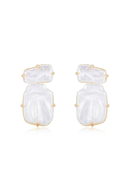 Edge of Water Double Pearl Earrings