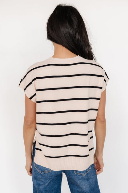 Ada Dolman Top | Natural + Black