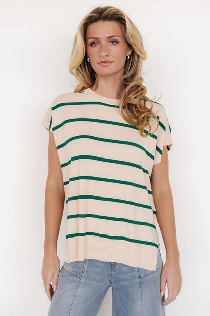 Ada Dolman Top | Natural + Green