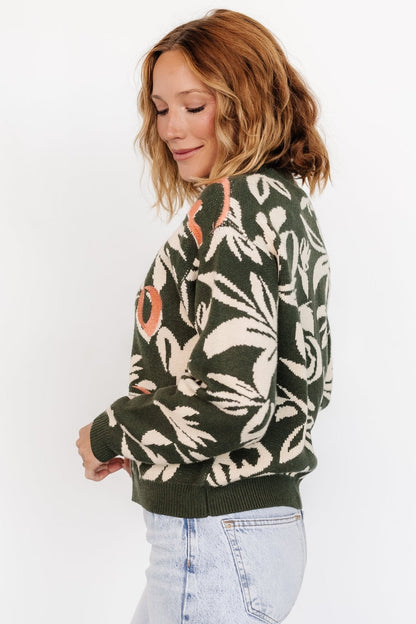 Aiden Sweater | Green Print