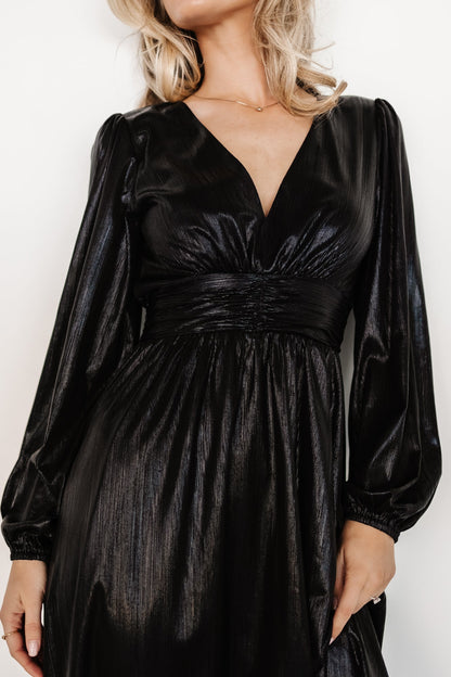 Aisha Shimmer Dress | Black