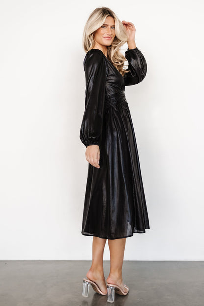Aisha Shimmer Dress | Black