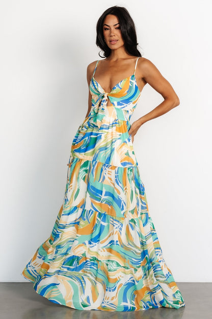 Alexis Maxi Dress | Blue Multi Print