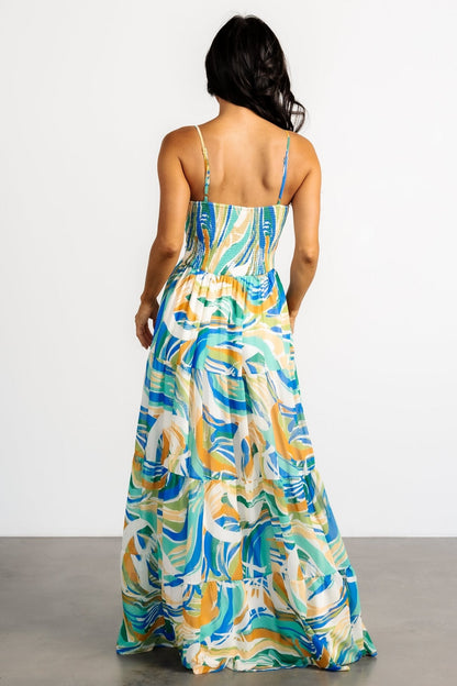 Alexis Maxi Dress | Blue Multi Print
