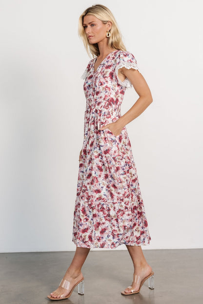 Aliyah Midi Dress | Berry Floral