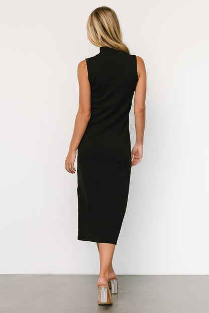 Angelina Mock Neck Tank Dress | Black