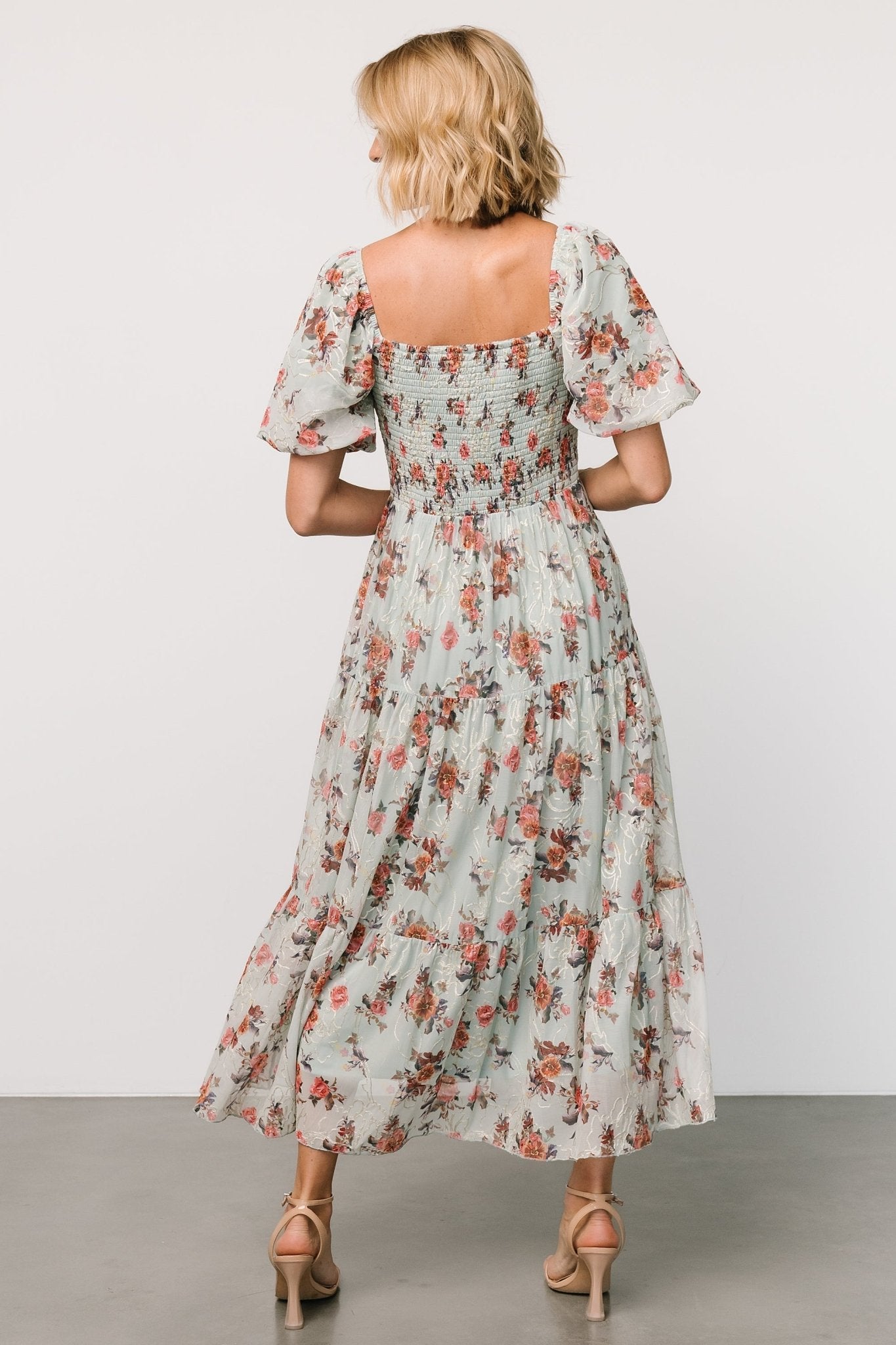 Annabeth Midi Dress | Eucalyptus Floral