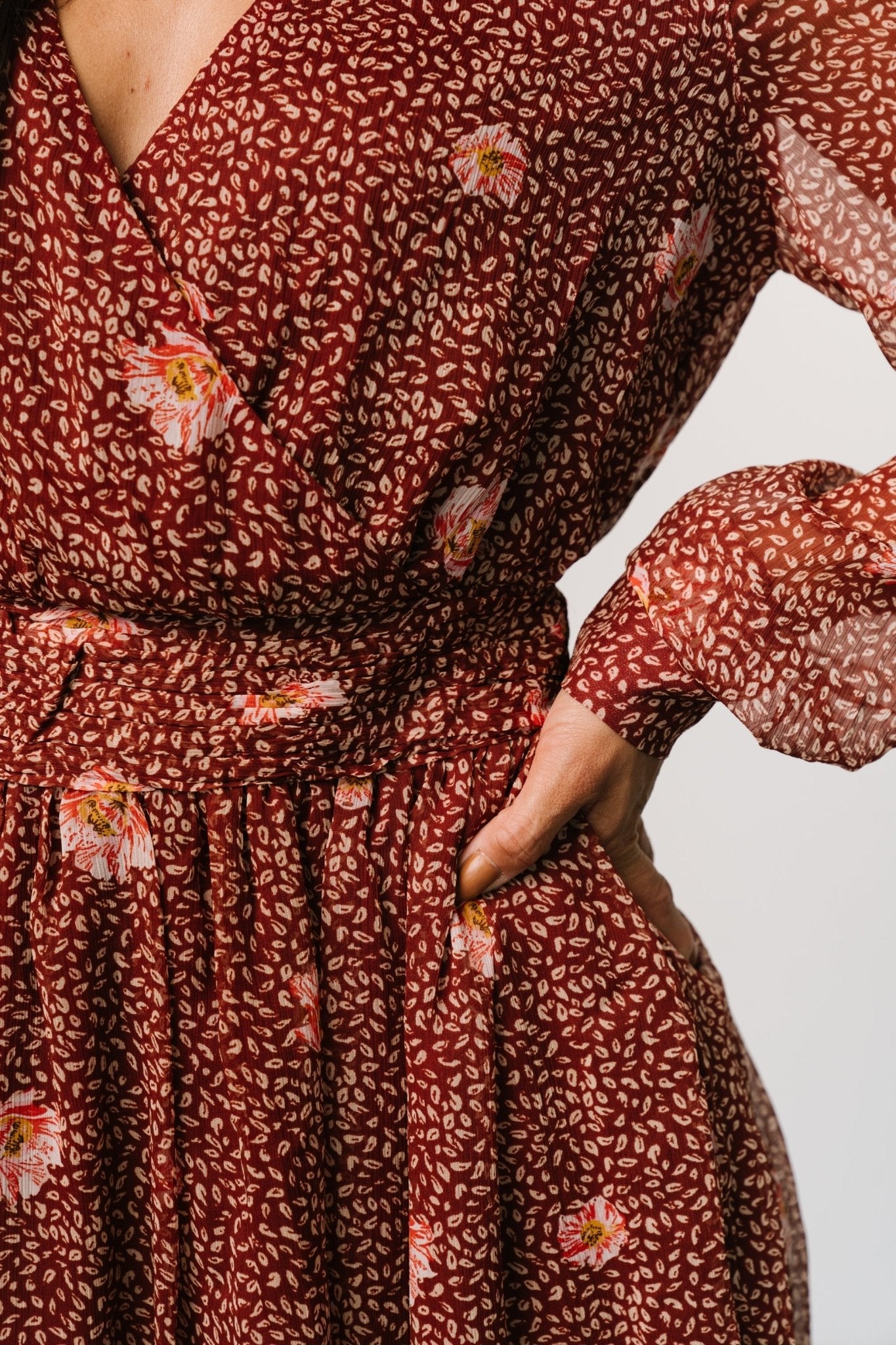 Anne Short Dress | Rust Print