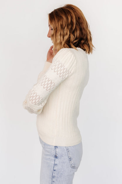 April Knit Sweater | Cream