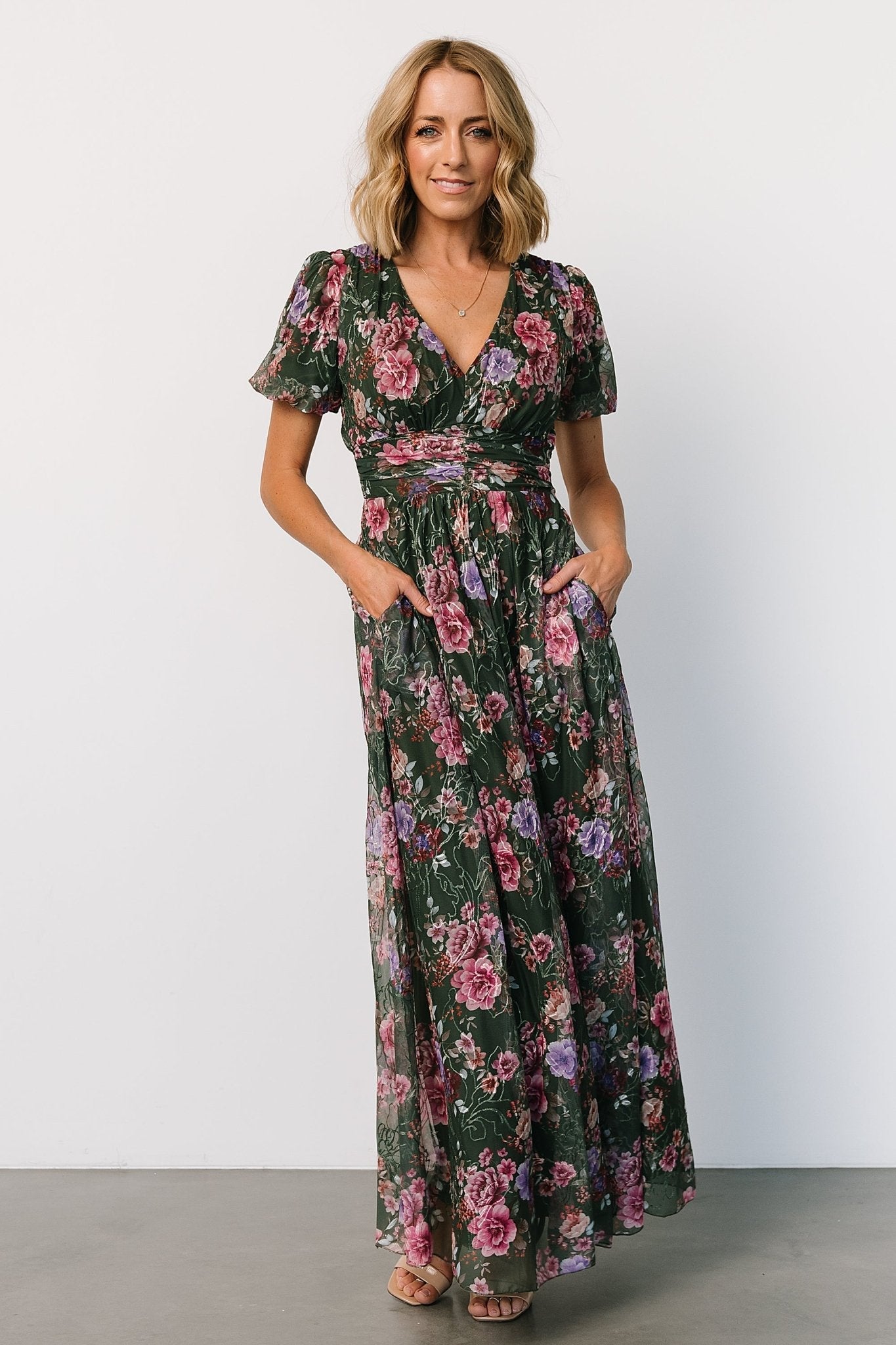 Ardley Maxi Dress | Green + Pink Floral