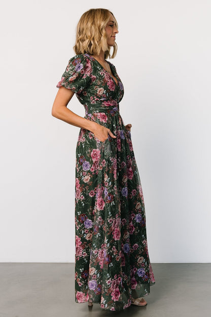 Ardley Maxi Dress | Green + Pink Floral