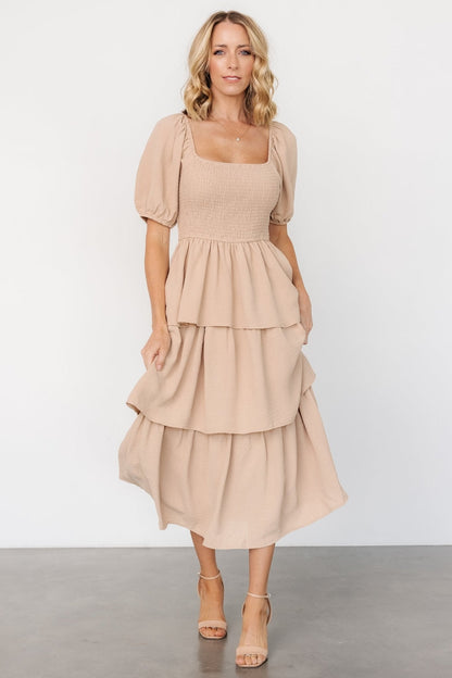 Ashbourne Tiered Dress | Taupe