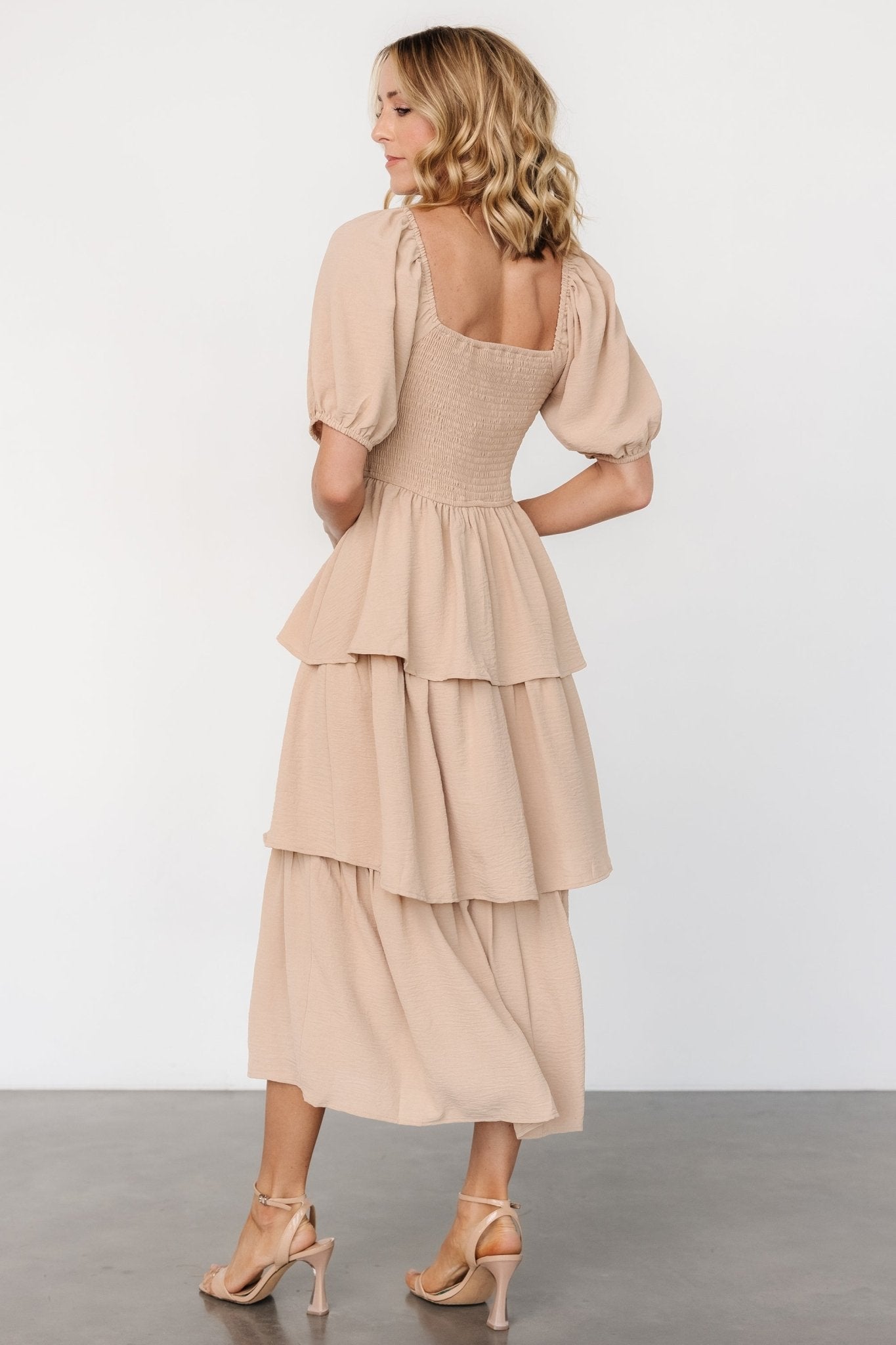 Ashbourne Tiered Dress | Taupe