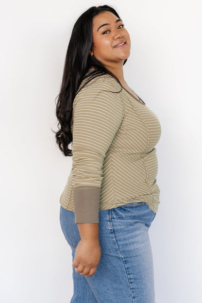 Ashford Striped Top | Olive