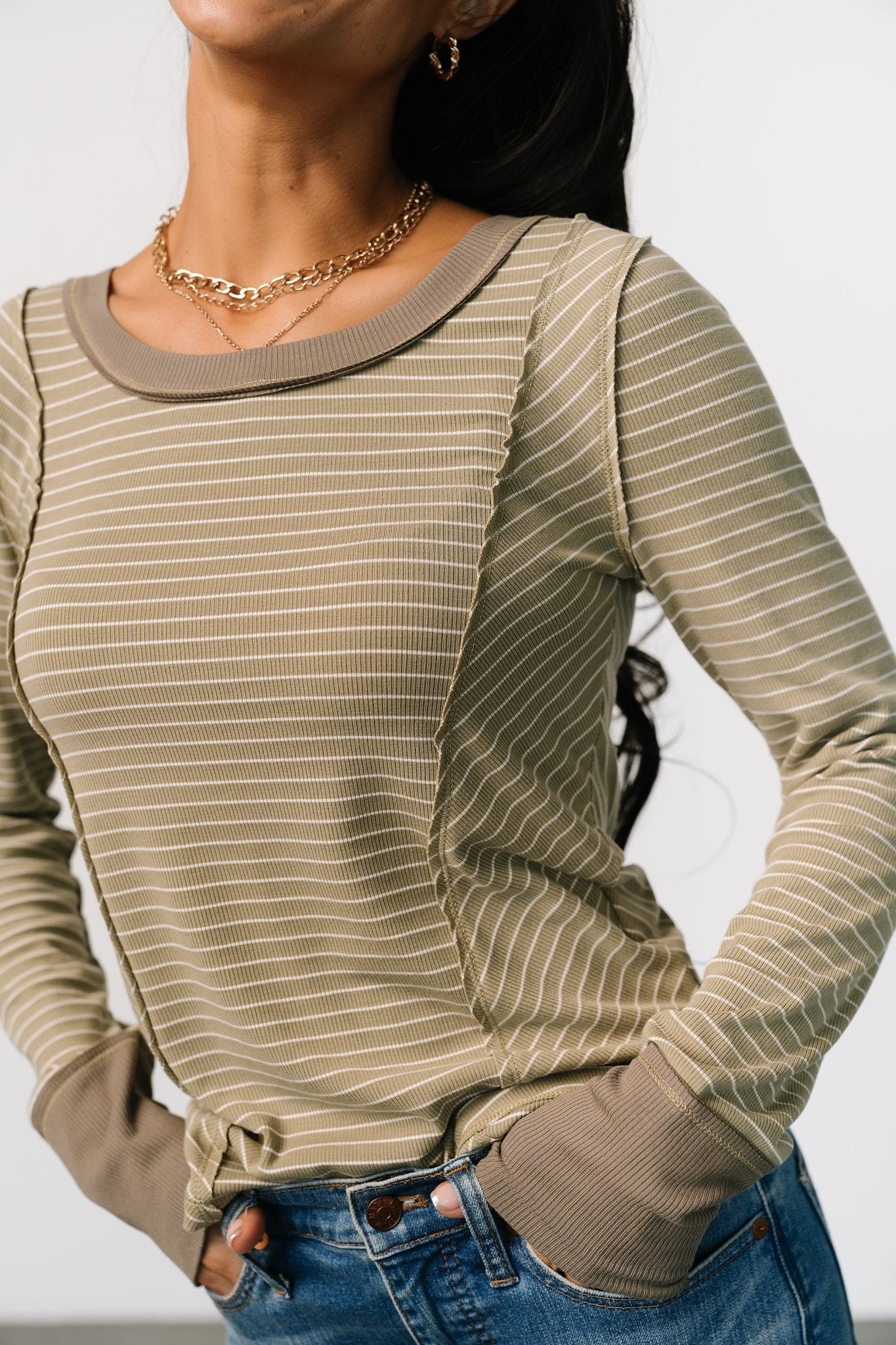 Ashford Striped Top | Olive