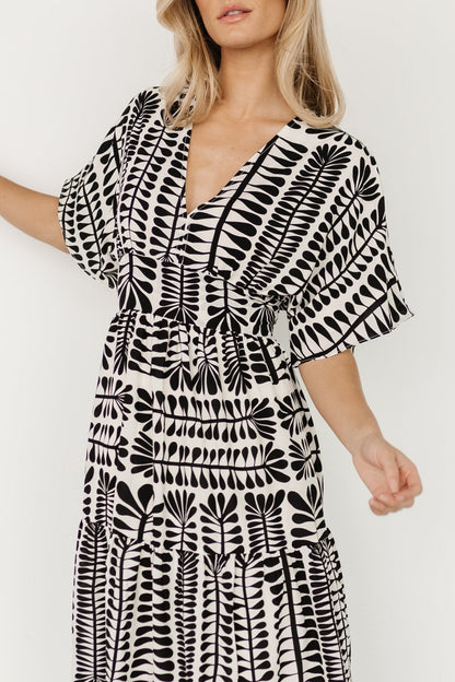 Austin Kimono Dress | Black Print