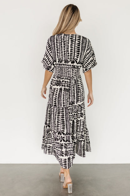 Austin Kimono Dress | Black Print