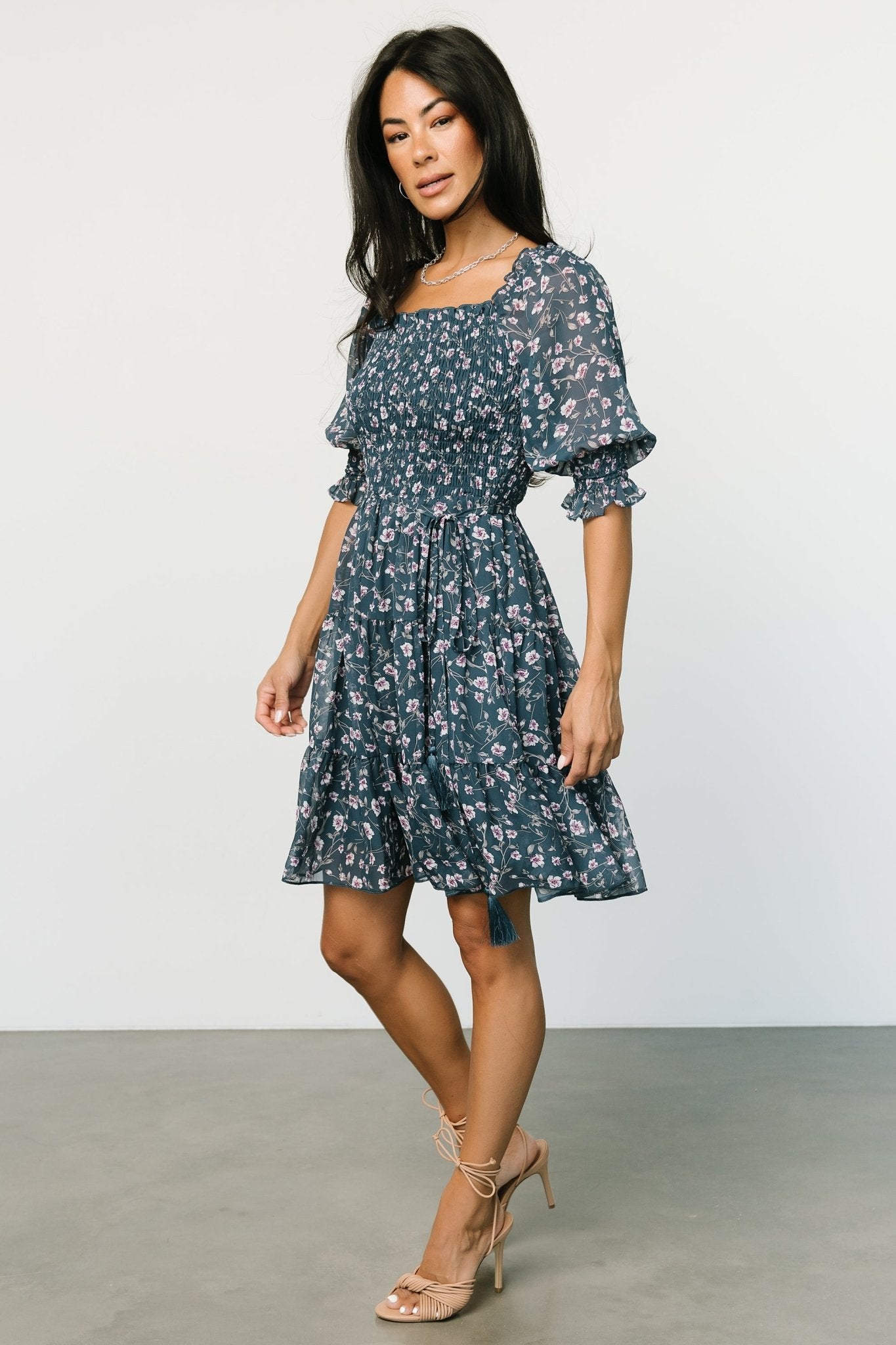 Azlyn Smocked Short Dress | Blue Multi