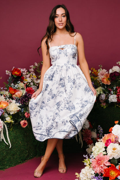Bellagio Midi Dress | Slate Floral