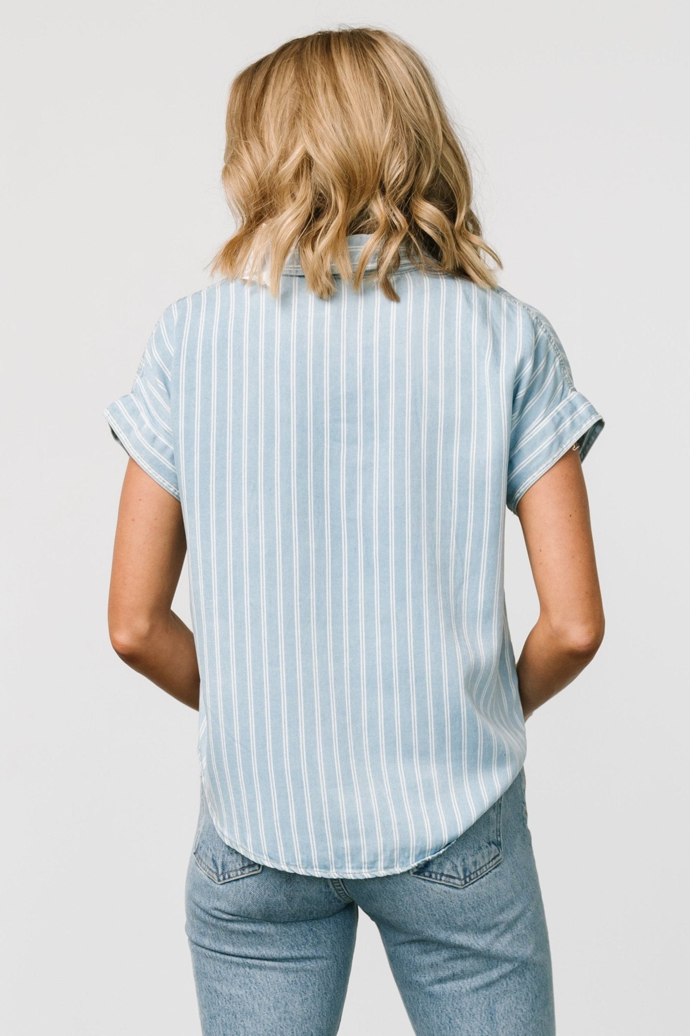 Berkley Striped Top | Denim Blue