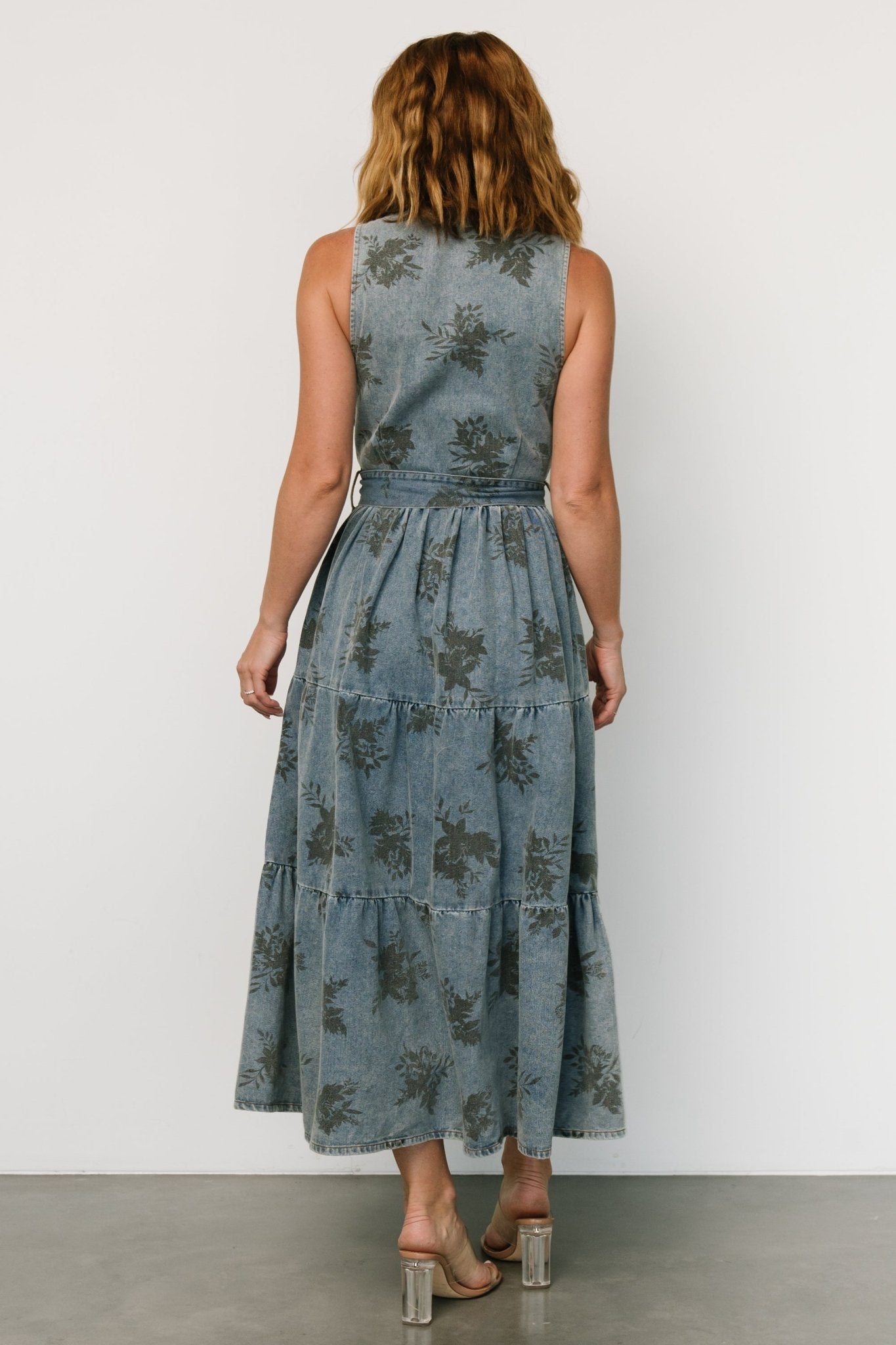 Bernadette Sleeveless Denim Dress | Washed Blue