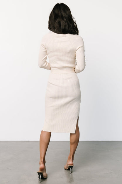 Blayne Ribbed Midi Dress | Cream