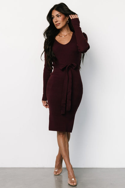 Blayne Ribbed Midi Dress | Mulberry